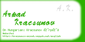 arpad kracsunov business card